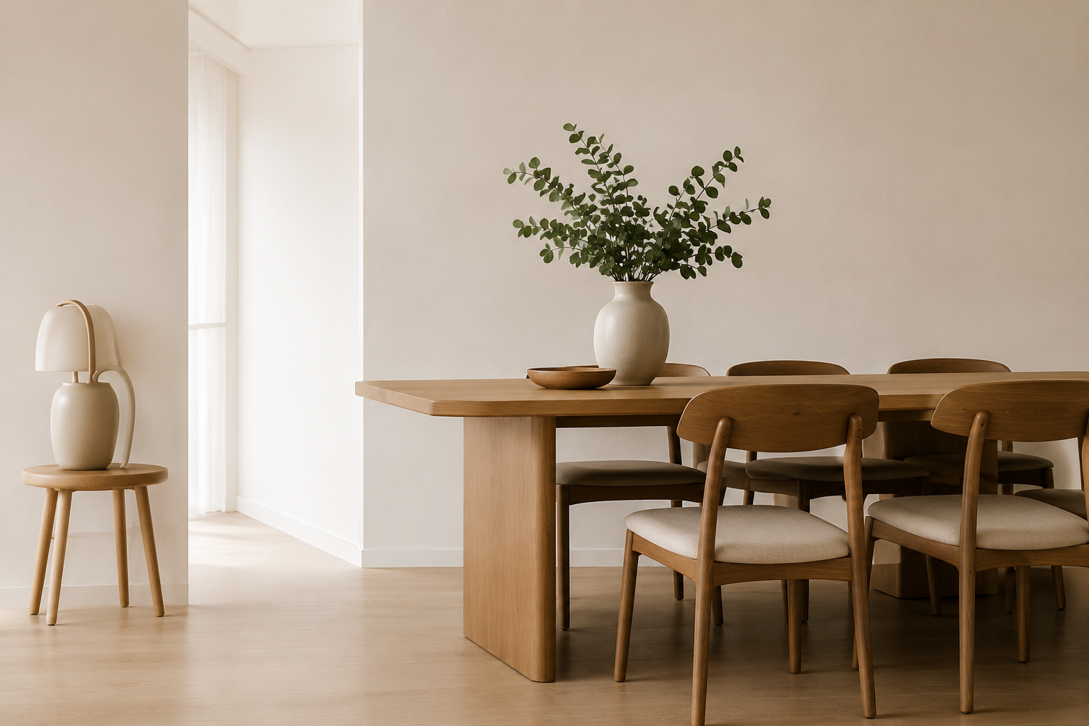 Interieurdetail met natuurlijke materialen